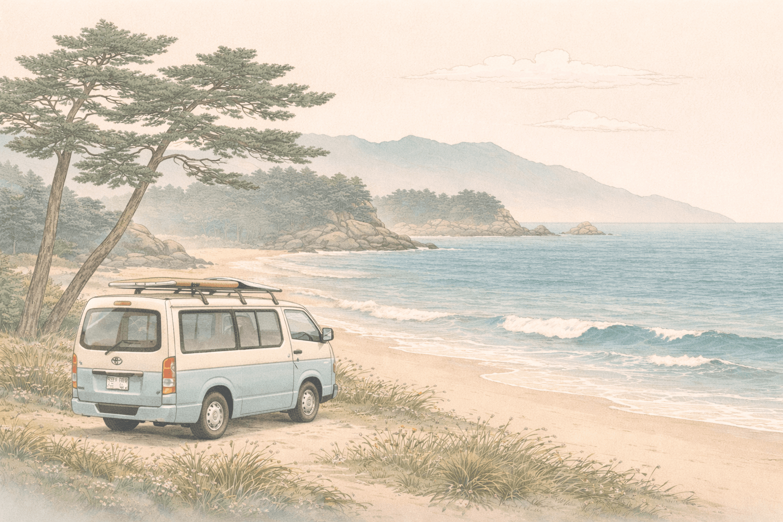 Scenic road through Japan